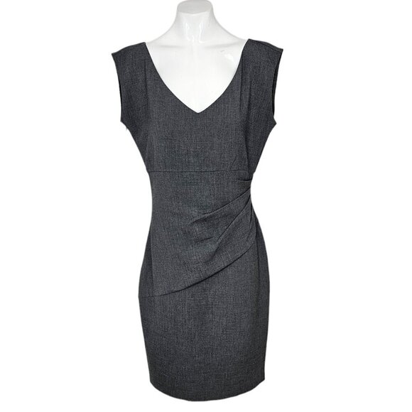 Diane Von Furstenberg  Bevin Ruched Stretch Jersey Sheath Dress Size 10 Gray - Picture 1 of 12
